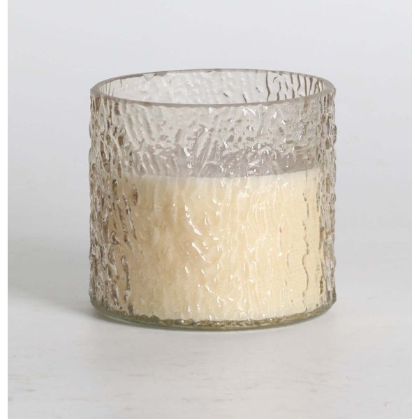 Scented candle in glass NATURE GREEN H9cm, French Pear & Freesia