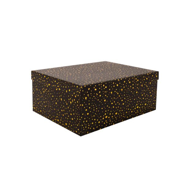 Box DIANA-7, with a lid 25x18xH10,5cm, black/gold