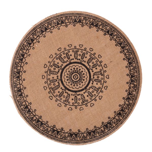 Placemat SUN D38cm, black print, mix