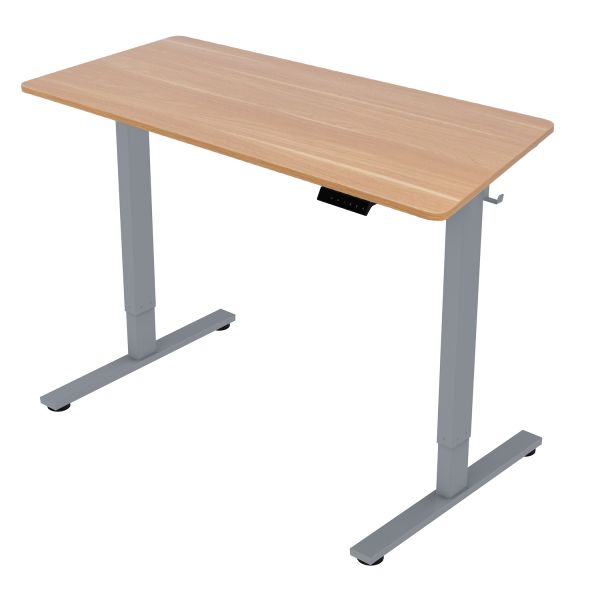 Desk ERGO FIT with 1 motor 120x60xH71,5-116cm, oak/silver grey
