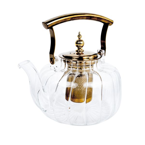 Teapot MANON 1.2L with a sieve, golden