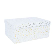 Коробка DIANA-2 с крышкой 35х27хВ15,7см, белый/золотой