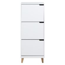 Apavu skapis MITRA 47x30xH133,5cm, 3 atvilktnes, balts