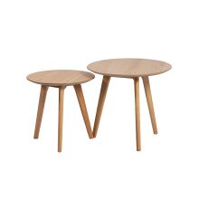 Side tables HELENA 2pcs set D40xH40cm, D50xH45cm, oak