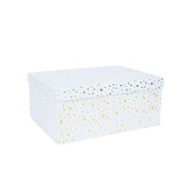 Коробка DIANA-10 с крышкой 19x13xH8см, белый/золотой