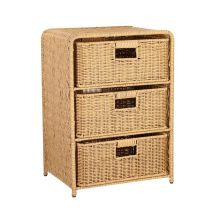 Shelf with 3 baskets BASILE 40x30xH56cm, natural