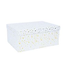 Коробка DIANA-4 с крышкой 31x23xH14см,белый/золотой