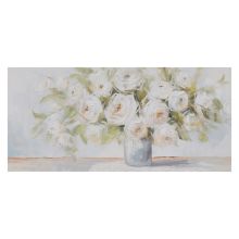 Eļļas glezna 70x150cm, ziedi un vāze