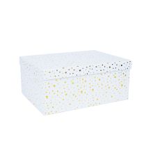 Коробка DIANA-8 с крышкой 23x16,5xH10см, белый/золотой