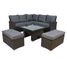 Garden furniture set MADRID table, corner sofa and 2 ottomans
