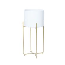 Подставка для цветов DEIA WHITE M 21,5x20,5xH47см, белый/золотистый