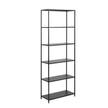 Grāmatu plaukts NEWCASTLE, 5-plaukti, H185cm, melns tērauds