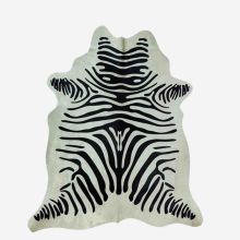 Govs ādas paklājs SERBA 3m2, 170x180 cm, zebra, melns - balts