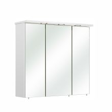 Spoguļstikla skapis ar LED apgaismojumu 37-II, 75x20xH72cm, balta glancēta