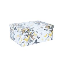 Коробка DIANA-8 с крышкой 23x16,5xH10см, белый/бабочка