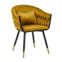 Krēsls FLORA zeltaini dzeltens samts