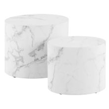 Kafijas galdiņi 2gab MICE 33x48xH40cm, balts marmors