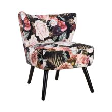 Кресло LA PERLA 63x73xH76см, материал покрытия: бархатная ткань, цвет: цветистый