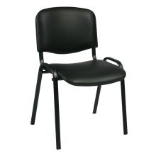 Klienta krēsls ISO 54,5xD42,5xH82/47cm, sēdvieta: ādas imitācija, krāsa: melns, rāmis: melns
