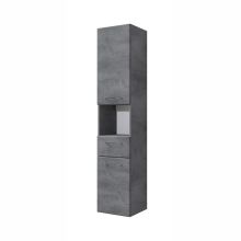 Augsts vannas istabas skapis 945, 35x33xH168cm, tumši pelēks