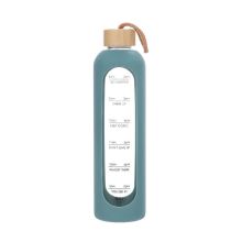 Drinking bottle GLASS H28cm 1L, glass, green