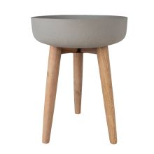 Puķu pods SANDSTONE ar koka kājām D39xH51cm, pelēks