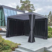 Sānu sienas nojumei MIRADOR 3x3m, melns poliestera audums