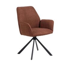 Ēdamistabas krēsls GLENDA ar roku balstiem, terakota