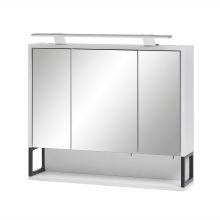 Skapītis ar spoguli ar LED apgaismojumu LIMONE 70x16xH61-68cm, balta