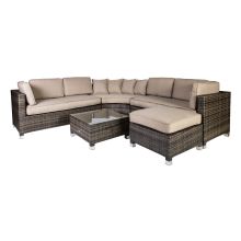 Garden furniture set DAWSON table, corner sofa and ottoman
