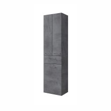 Augsts vannas istabas skapis 945, 50x33xH186cm, tumši pelēks, ar veļas grozu