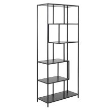 Grāmatu skapis SEAFORD 77x35xH185cm, melns