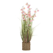 Искусственный цветок IN GARDEN H87см, фиолетовый колокольчик, трава в горшке