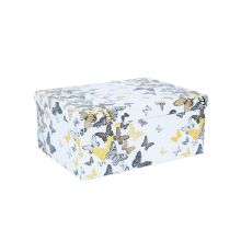 Коробка DIANA-7 с крышкой 25х18хВ10,5см, белый/бабочка