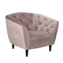 Krēsls RIA 83x97xH79cm, materiāls: audums, krāsa: vecz rozā, kājas: gumijkoks, krāsa: melna