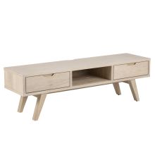 TV galds A LINE 150x40xH45cm, balts ozols