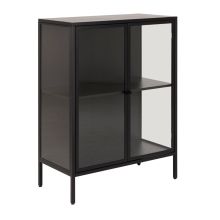 Vitrīnas skapis NEWCASTLE, H98.7cm, melns tērauds