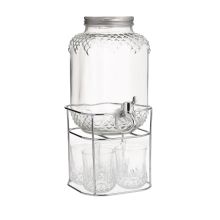 Glass jar +4glasses PARTY SET 4L, with a stand