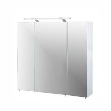 Skapītis ar spoguli ir LED apgaismojumu DORINA 80x16xH75cm, balta glancēta