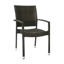 Chair WICKER-3 with armrests, dark brown