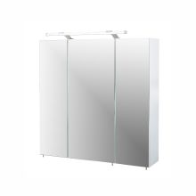 Skapītis ar spoguli ir LED apgaismojumu MARS 70x16xH75cm, balta glancēta