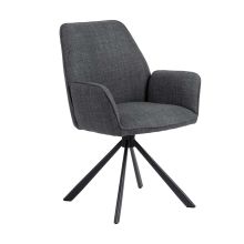 Ēdamistabas krēsls GLENDA ar roku balstiem, pelēks