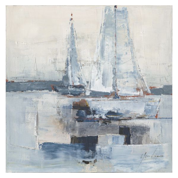 Oil painting 100x100cm,
sailboats at sea