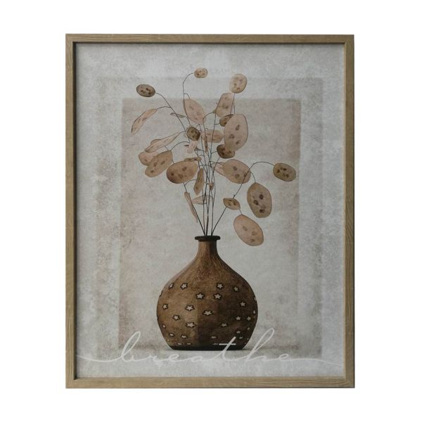 Wall art WALLY 40x50cm, plants in a round vase