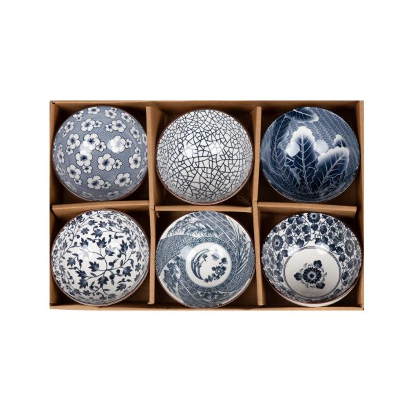 Set SOMETSUKE 6-bowls blue