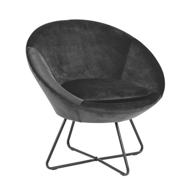 Krēsls CENTER 82x71xH81cm, materiāls: audums, krāsa: pelēks, kājas: melns metāls