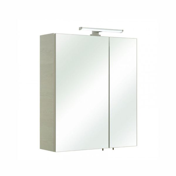 Mirror cabinet with LED lighting 86, 60x33xH53cm, white oak