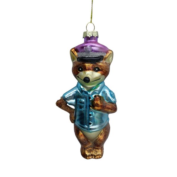 Christmas ornament JOY FOX 14.8cm, glass