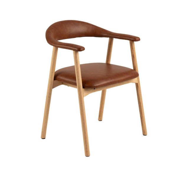 Обеденный стул ADDI с подлокотниками, коричневый