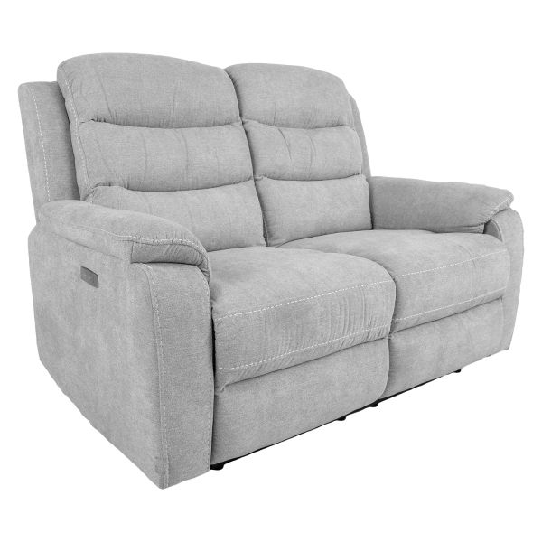 Recliner sofa MIMI 2-seater with electric mechanism, light grey
